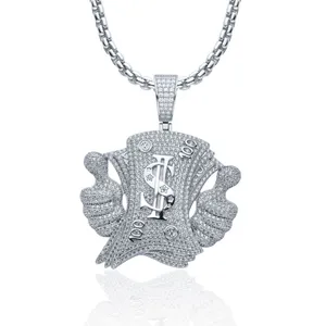 Unisex High Quality D VVS Moissanite Hang Hip Hop Pendant For Women Men's Real 925 Silver Iced Out Hip Hop Jewelry Gifts thumbnail-5