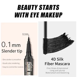 QIC 2-in-1 Mascara and Eyeliner Set – Waterproof, Lengthening, Smudge-proof, Clump-free – Cross-border Beauty Product thumbnail-3