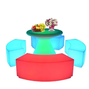 Event Commercial Outdoor Garden Color Changing Rechargeable Illuminated Outdoor Furniture Plastic Led Glowing Bar Chair thumbnail-3