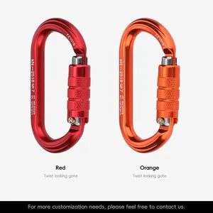 O Type Screw Gate Carabiner 25kN CE Safety Carabiner 7075 Aluminum Alloy Locking Carabiner for Rock Climbing Mountaineering Aerial Work Rescue thumbnail-2
