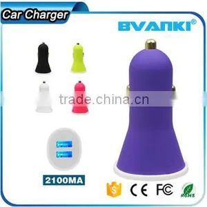 Top Quality Online Shopping Frosted Spray Portable Universal Dual USB Car Charger for Smart Phone With 2 Usb Ports Free Samples thumbnail-2