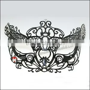 Black Swan Metal Filigree Laser Cut Venetian Masquerade Mask w/ Rhinestones NEW thumbnail-1