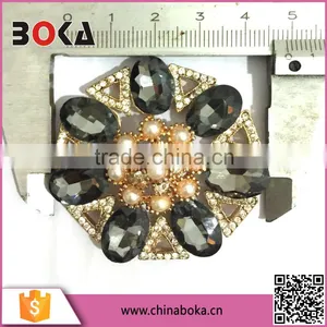 Wholesale Metal Alloy Buckle Crystal Pearl Jewlery Decoration With Bead Rhinestone thumbnail-1
