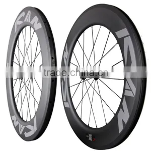 Carbon Clincher Wheelset Road Bicycle Wheel Racing Wheelset 86c With New R13/Novatec Hub thumbnail-1