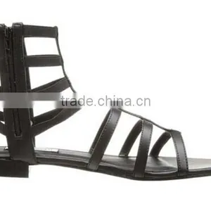 Wholesale Leather Shoes Ankle Sandal Boot Snake Print Cut Out Flat Sandal thumbnail-4