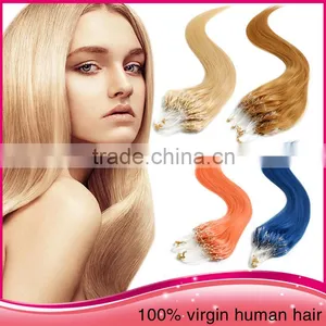 Wholesale Unprocessed Brazilian Virgin Human Hair Weaving 28"Long Straight Micro Ring Loop Hair Extension thumbnail-1