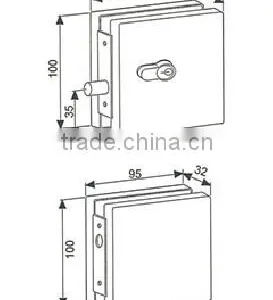 Aluminum Push Lock Fittings for Glass Door (DL-024) thumbnail-2