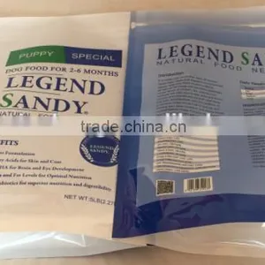 Standing Up Plastic Pet Food Packaging Bags With Pocket Zip thumbnail-2
