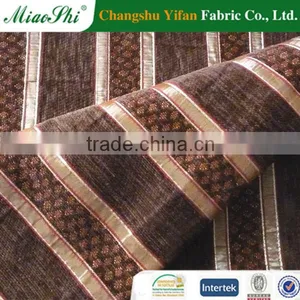 Gold Thread Shenil Velvet Fabric With Embroider thumbnail-3