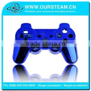 Custom Blue Chrome Shell for PS3 Wireless Controller Plus Full Set Buttons thumbnail-1