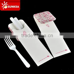 Disposable Plastic Cutlery Set Dinnerware Tableware Paper Wrapper thumbnail-1