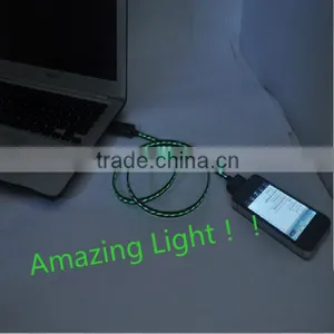 China Mobile Usb Data Cable Visible Flow Led Light Usb Charging Sync Cable for IPhone4 thumbnail-2