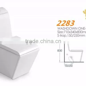 Ceramic One Piece Square Toilet With Soft Close Seat thumbnail-2