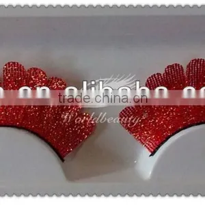 Wholesale Hot Red Lace Eyelashes High Quality thumbnail-1