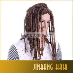 2016 New Style Fashionable Factory Cheap Wholeasale Price Synthetic Hair Dreadlock Wig for Black Man thumbnail-4