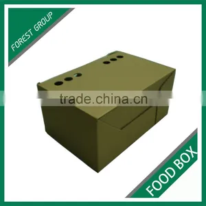 POPULAR USE FOOD INDUSTRY CORRUGATED BENTO PACKING SHIPPING CARTONS WITH HANDLE AND HOLES thumbnail-4