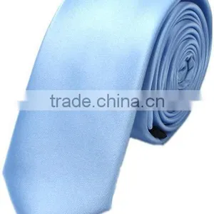 Men Woven Polyester Tie in Light Blue thumbnail-1