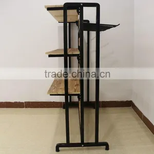 Wood and Metal Clothes Display Trousers Rack With Hanging thumbnail-4