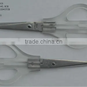 High Quatity Office Transparent Plastic Scissors Student Scissors thumbnail-1