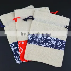 Fashion Spliced Jute Drawstring Bag China Factory Supplier's Choice thumbnail-5