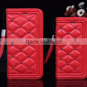 Lovely Lozenge Pattern Leather Case With Card Slot Wallet Case For IPhone 6 thumbnail-1