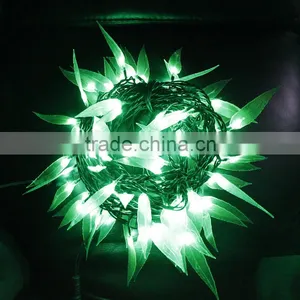 10m Garden Plant Decorative Green LED Willow Leaf String Light thumbnail-1