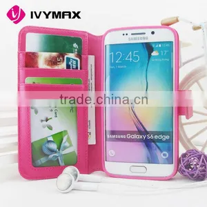 Wallet PU Leather Mobile Phone Case Manufacturer for Samsung Galaxy s6 Edge thumbnail-4