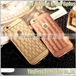 New Product Electroplated Diamond Grid Pattern 3D Aluminum Mirror Mobile Accessories Case for Iphone 6s Case Quality Choice thumbnail-4