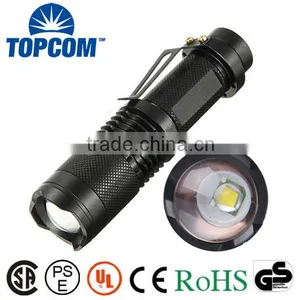 T6 LED Small Pocket Torch Light Tactical Zoomable LED Flashlight With Clip Quality Choice thumbnail-1