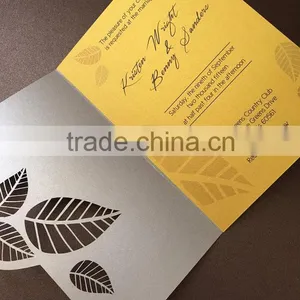 2016 Newmengxing Leaves Wedding Invitation, Laser Cut Wedding Invitation, Unique Customizable Design Quality Choice thumbnail-2