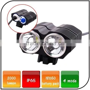 2000 Lumen 4 Mode Rechargeable Front Led Bicycle Light Waterproof Bike Light thumbnail-1