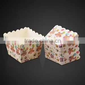 XFB18 BAKEST New Small Square Lovely Pattern Muffin Cake Paper Cup DIY Baking Tools thumbnail-5