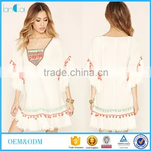 2016 New Design White Z And L Europe Peasant Dress For Women thumbnail-1