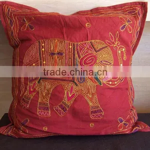 Ethnic Elephant Design Cotton Cushion Cover 45*45cm thumbnail-1