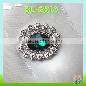 2016 Newest Design Decorative Green Crystal Rhinestone Buttons Cheap thumbnail-1