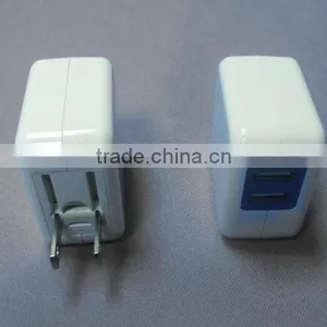 Dual USB 5VDC 2.1A Travel Adapter 10.5W Usb Handy Power Charger for Mobile Phone thumbnail-3