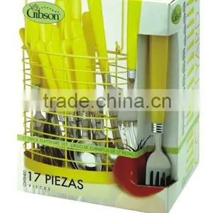 17-PCS Stainless Cutlery Set, Stainless Cutlery Stainless Steel Tableware With Color Box thumbnail-1