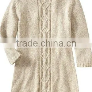 Ladies Cable Design Hi-neck Sweater Dress thumbnail-1