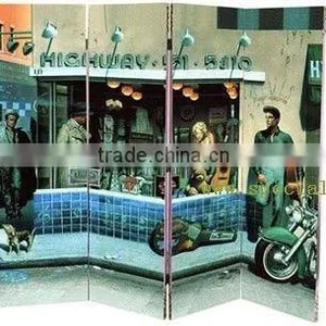 Newest Wooden Canvas Screen/canvas Room Dividers/canvas Shoji Screen thumbnail-1