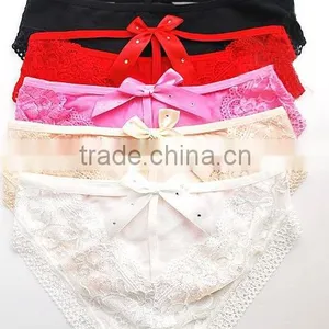 Sexy Lace Behind the Bow Low Waist Women's Underwear Women Briefs thumbnail-1