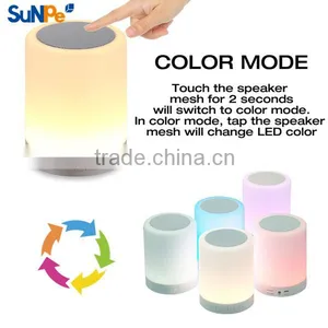 2016 Newest Portable LED Lamp Bluetooth Speaker Touch Induction Change Colour Romatic Lamp Hands-free Call TF Card Speakerphone thumbnail-3
