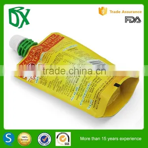 Website Reusable Disposable Translucent Flexible Frozen Plastic Stand up Spout Juice Bags thumbnail-4