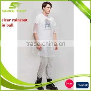 Cheap Clear Raincoat in Ball With Keychain thumbnail-1