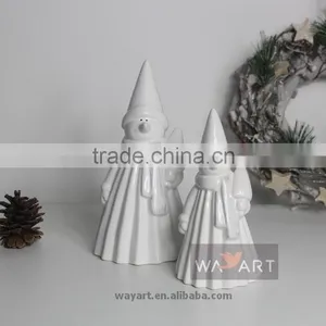 Paper Folding Ceramic Snowman Figurine Snow Man Decoration thumbnail-1