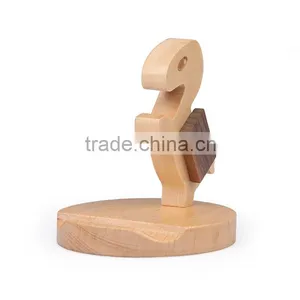 OCASE Lovely Creative Gift Item Mobile Phone Holder Natural Beech Wood Tablet Stand Model thumbnail-5