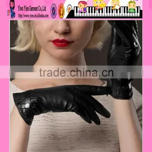 Sexy Black Leather Gloves For Ladies 2016 Hot Selling Leather Gloves For Ladies thumbnail-1