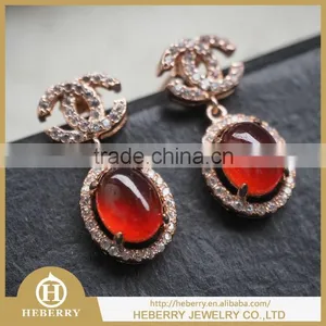 Precious Garnet Gemstone Earring Crystal Wholesale thumbnail-1