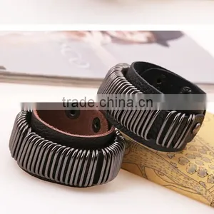 2015 Punk Vintage Handmade Leather Bracelet Designs thumbnail-1