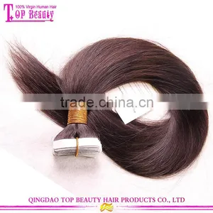 Wholesale Prices Remy Virgin Skin Weft Hair Extension Cheap Brazilian Human Hair Skin Weft thumbnail-1
