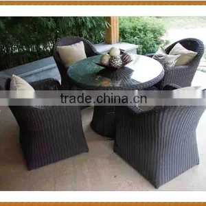 5PCS Round Table Rattan Dining Set Round Rattan Weaving thumbnail-1